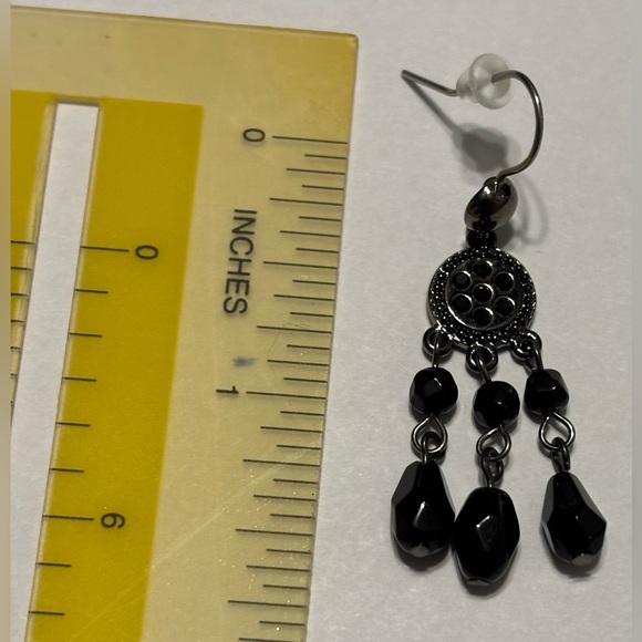 Infinity by Trendi Black Beaded Boho Dangle Earrings - Picture 4 of 5